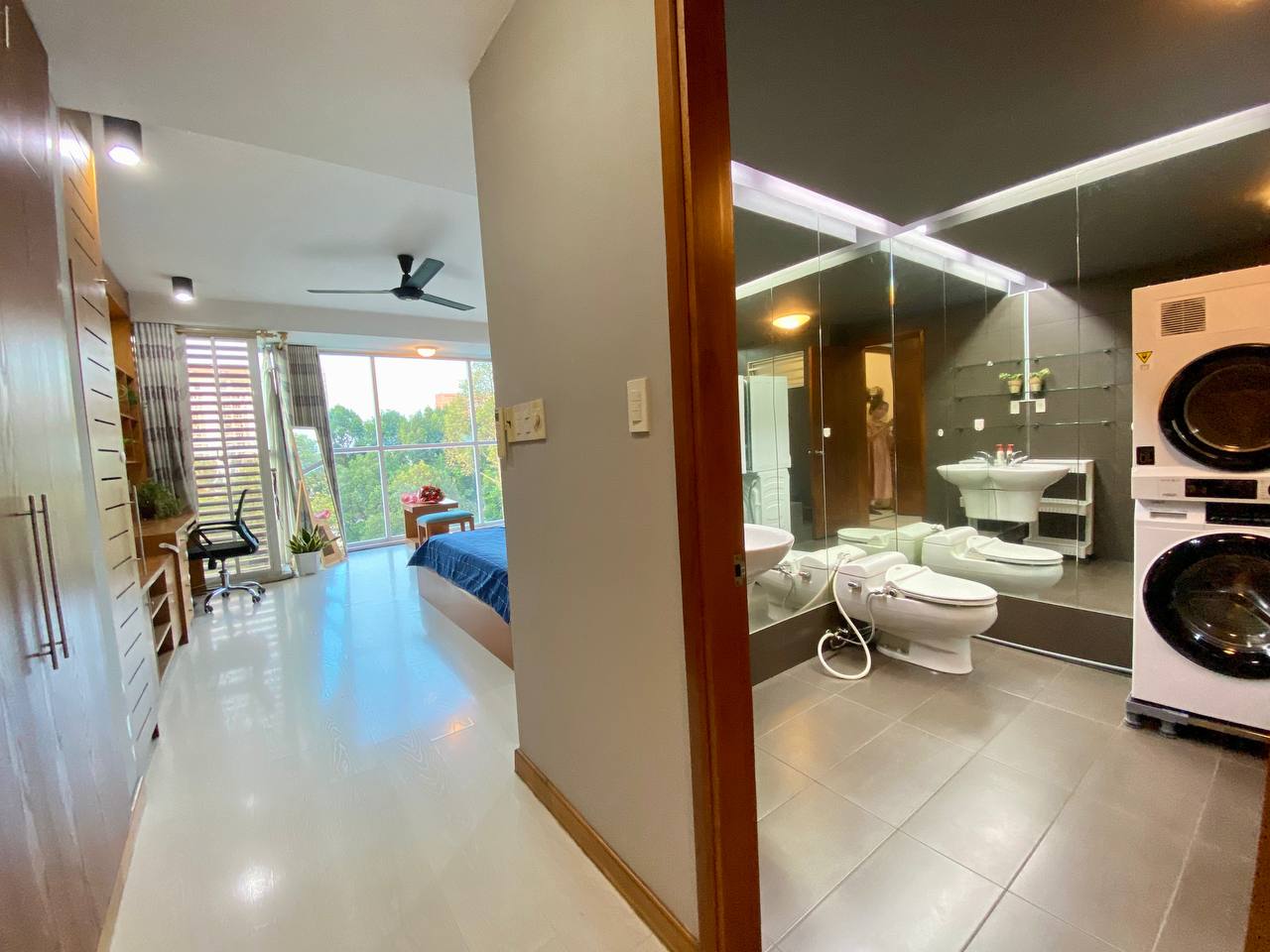 Căn hộ studio 40m2  view mặt kính, công viên cây xanh 