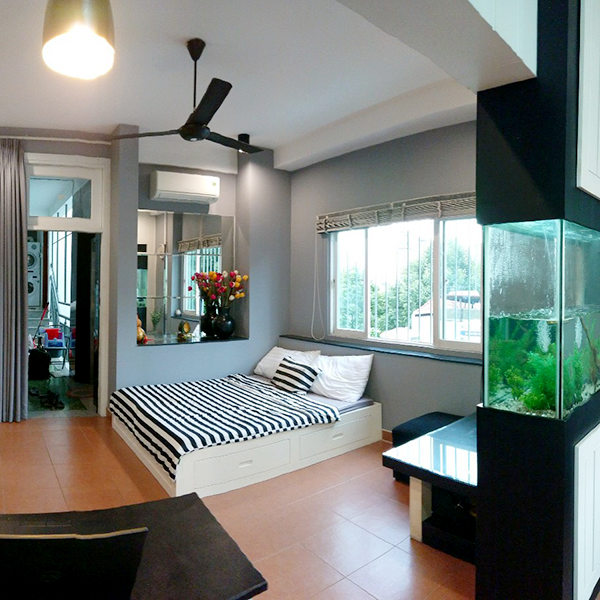 Căn hộ 45m2 decor hiện tại, full nội thất, có ban công, view công viên - Trung tâm Q1