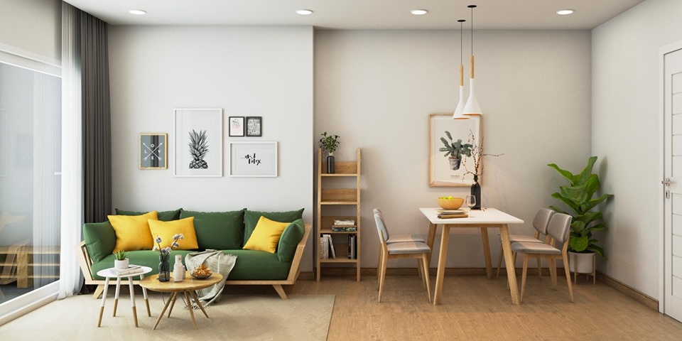 Mẫu thiết kế nội thất căn hộ 2 phòng ngủ tiết kiệm chi phí